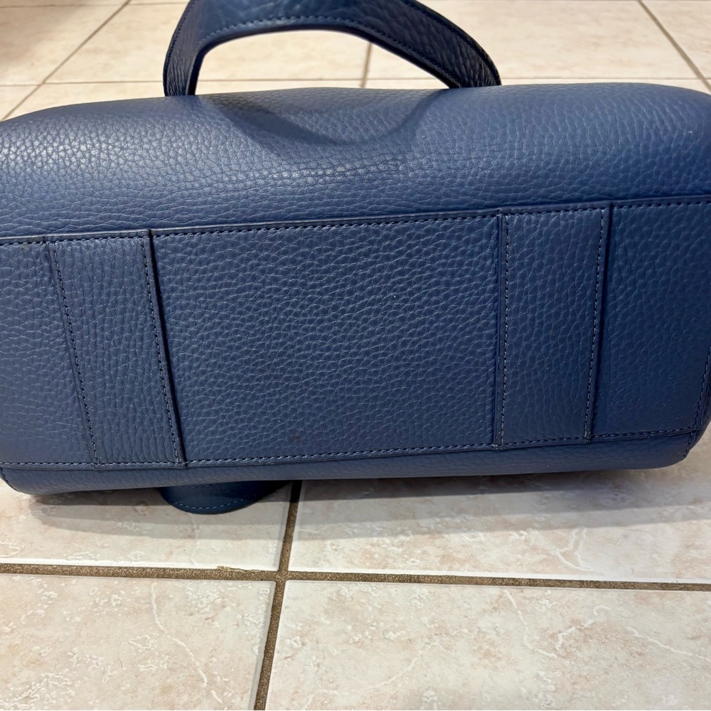 Dagne Dover Ash Blue Allyn Tote in Pebbled Leather with Gold Hardware - Picture 3 of 7
